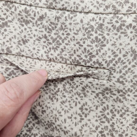 NWT LOFT Tan 100% Linen Floral Geometric Mini Skirt Women's 6 - Picture 6 of 8